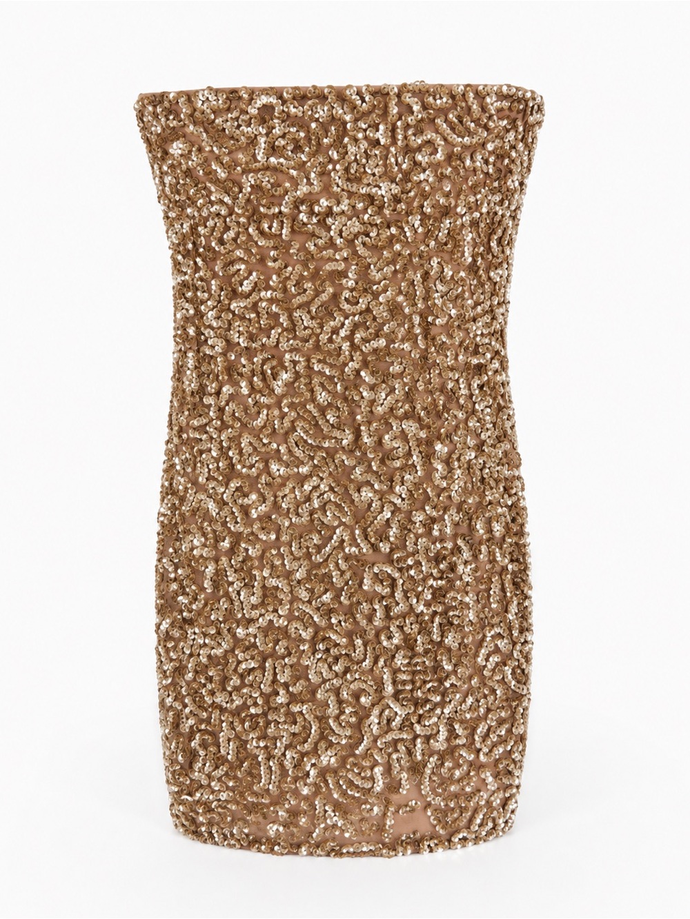 Alice + Olivia Strapless Sequin Mini Dress - Champagne Gold